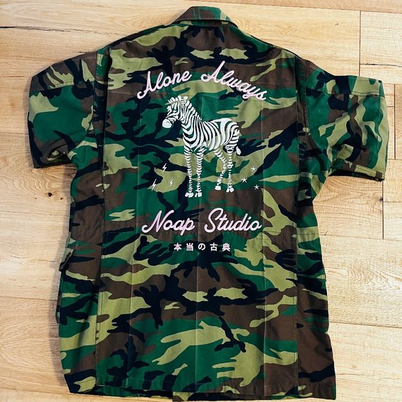 Vintage Camouflage Army Military Jacket with OG Patches + Custom Embroidery - Picture 2 of 9